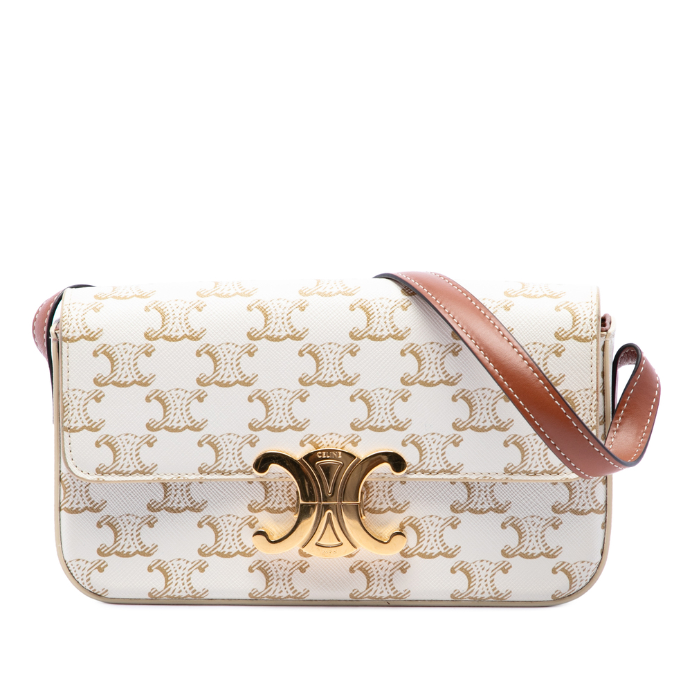 Pre-Loved Celine Triomphe Coated Canvas Claude Shoulder Bag